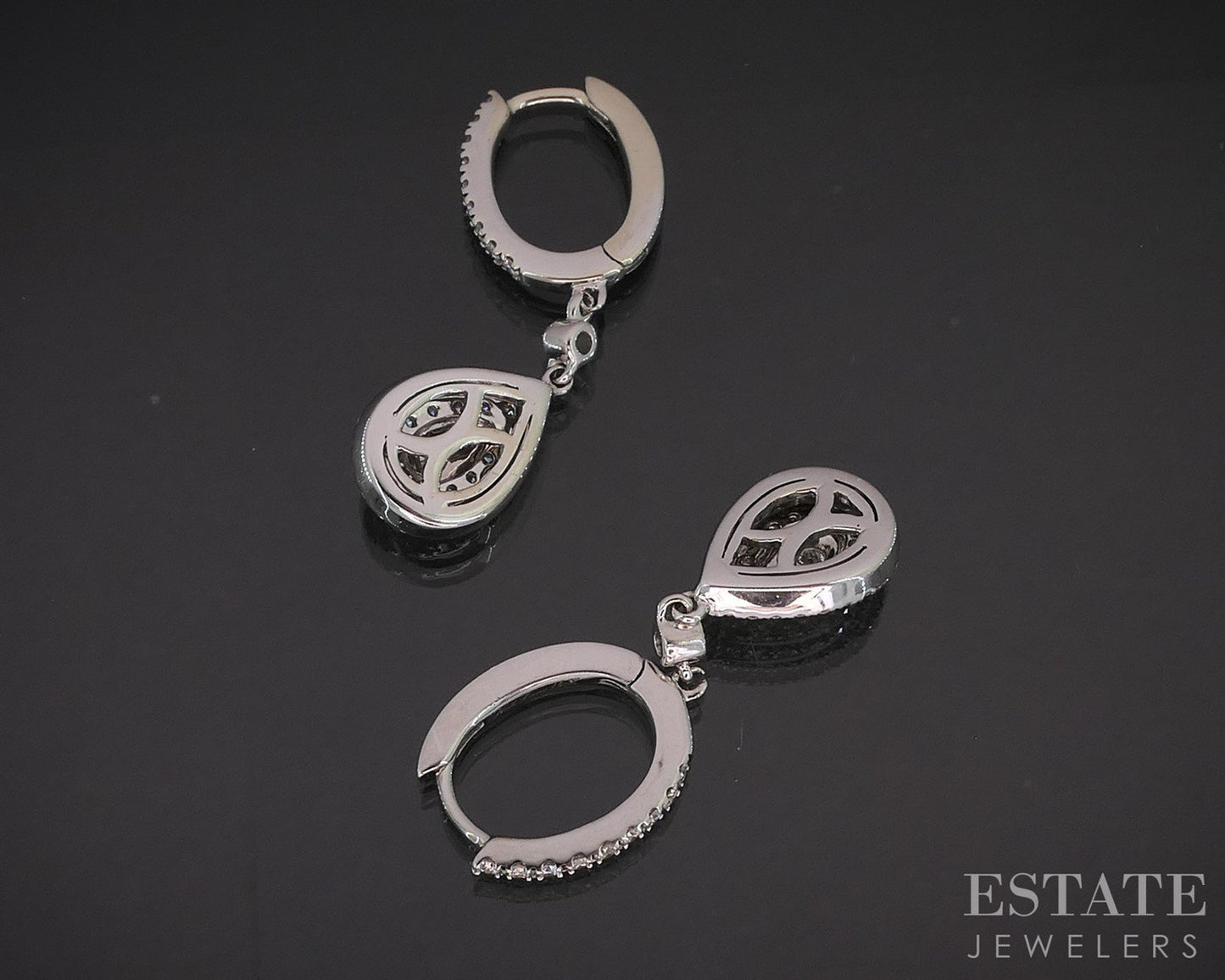 14k White Gold Natural .50ctw Diamond Neil Lane Teardrop Earrings 5.2g i19871
