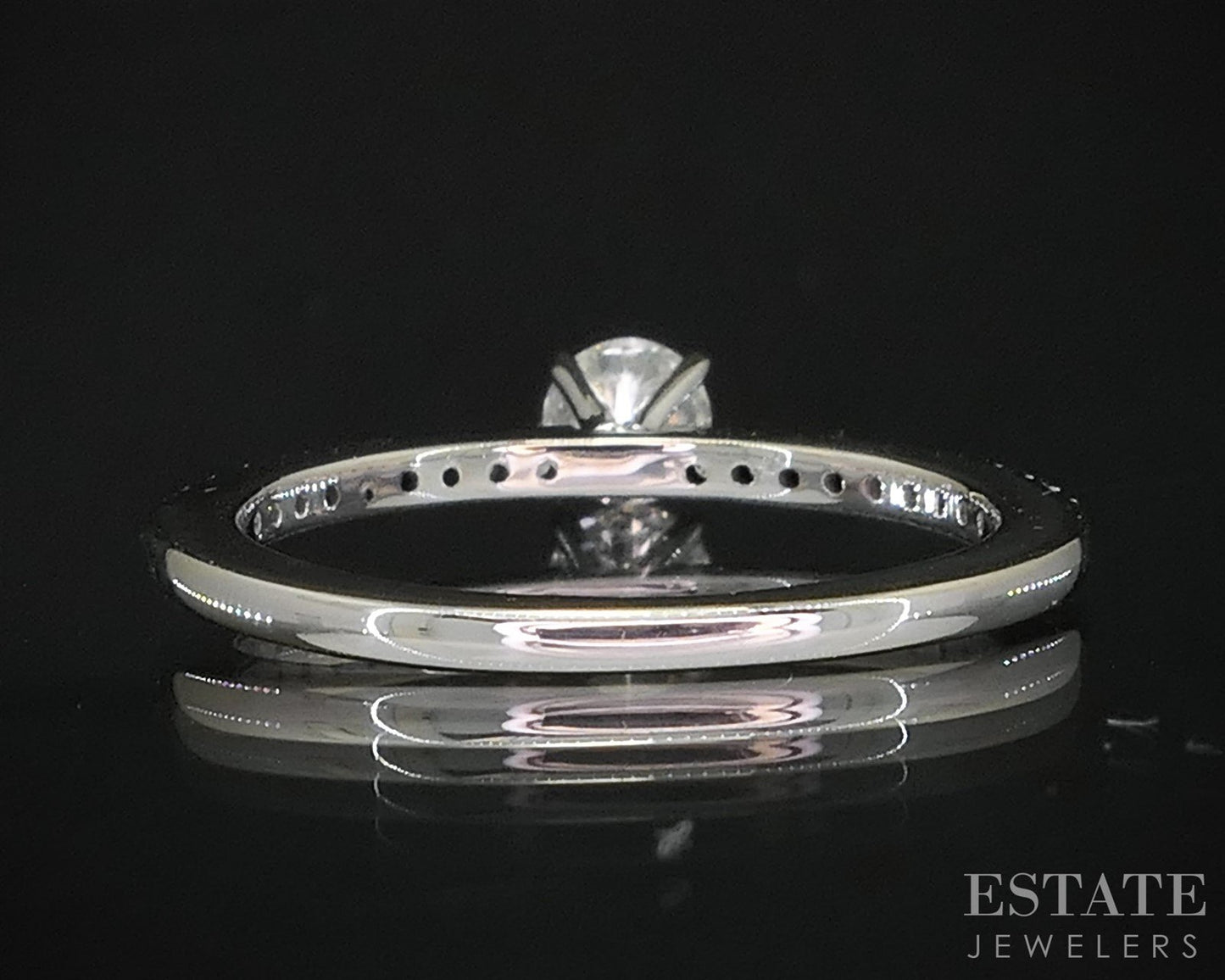 14k White Gold Round Natural .34ctw Diamond Engagement Ring 2.1g i19883