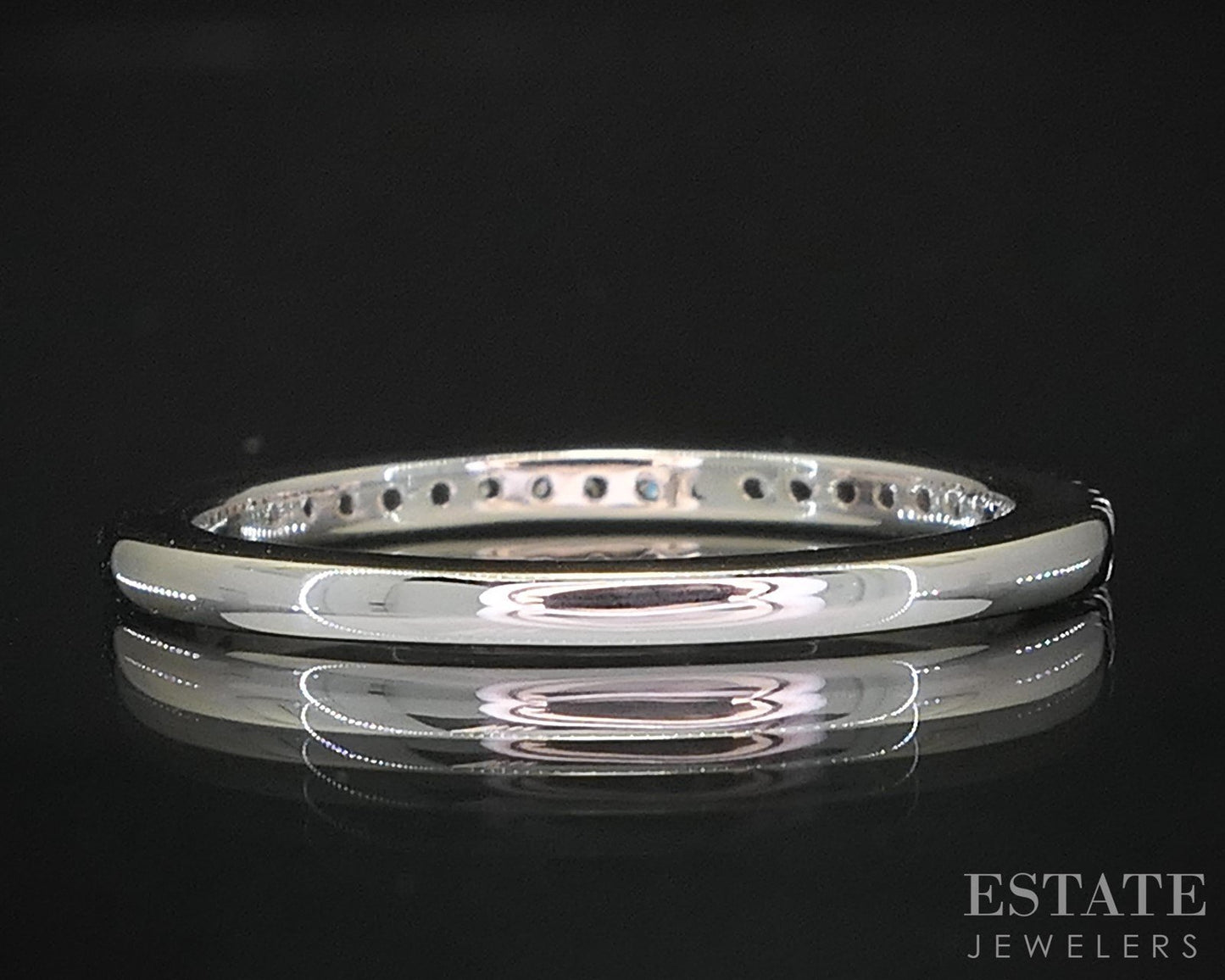 14k White Gold Natural .10ctw Diamond Ladies Wedding Band 2.1g i19884