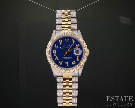 1990 Rolex Datejust Two Tone Jubilee 16233 2.5ctw Diamond Dial Mens Watch i19880