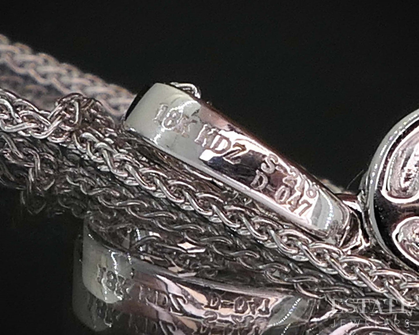 18k/14k White Gold Natural Blue Sapphire & Diamond Necklace 5.1g 18"L i19869