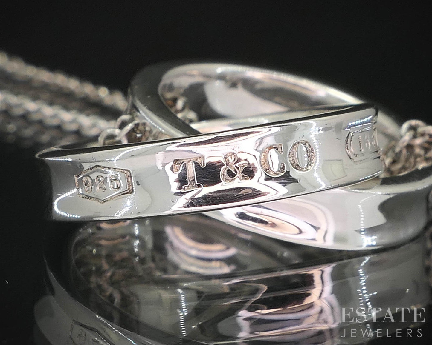 Sterling 1837 Tiffany & Co. Interlocking Double Circle Link Necklace 9.8g i19874