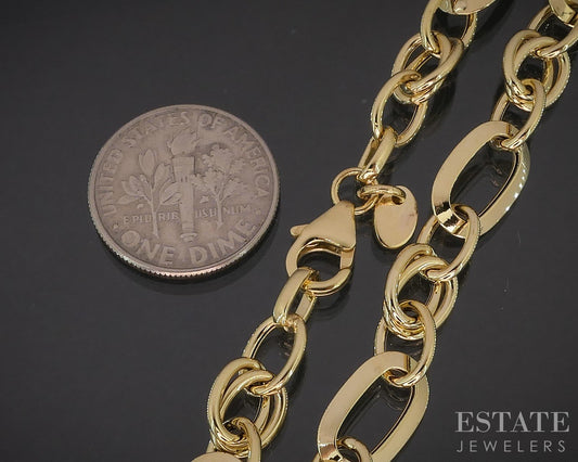 14k Yellow Gold Oval Link Chain Ladies Bracelet 3.8g 7.75"L i19910b