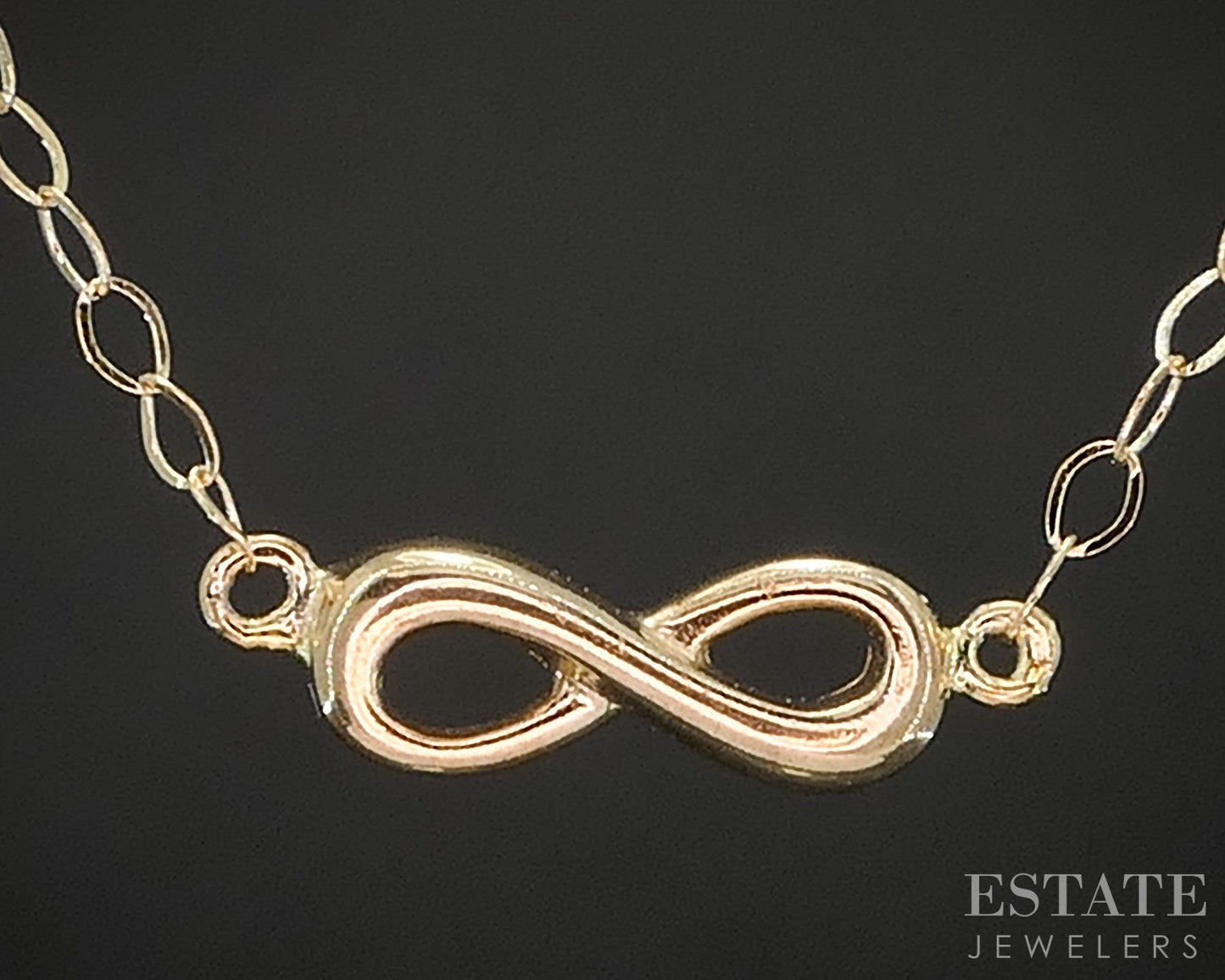 10k Yellow Gold Infinity Knot Dainty Necklace 0.6g 17"L i19900b