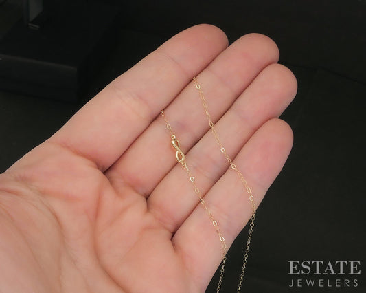 10k Yellow Gold Infinity Knot Dainty Necklace 0.6g 17"L i19900b