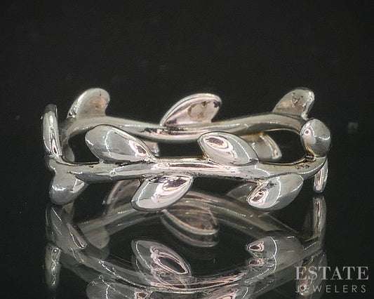 Sterling Silver Tiffany & Co. Paloma Picasso Olive Leaf Band Ring 1.9g i19934