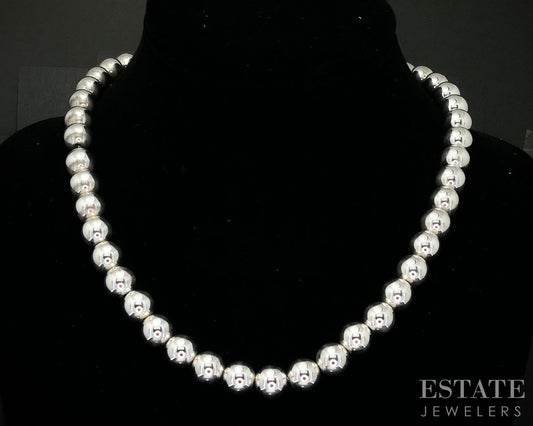 Sterling Tiffany & Co. HardWear 10mm Beaded Ladies Necklace 50g 18"L i19933