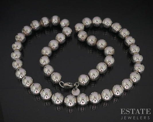 Sterling Tiffany & Co. HardWear 10mm Beaded Ladies Necklace 50g 18"L i19933