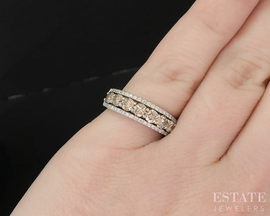 14k Vanilla Gold LeVian Natural .80ctw Chocolate & Vanilla Diamond Ring i19922