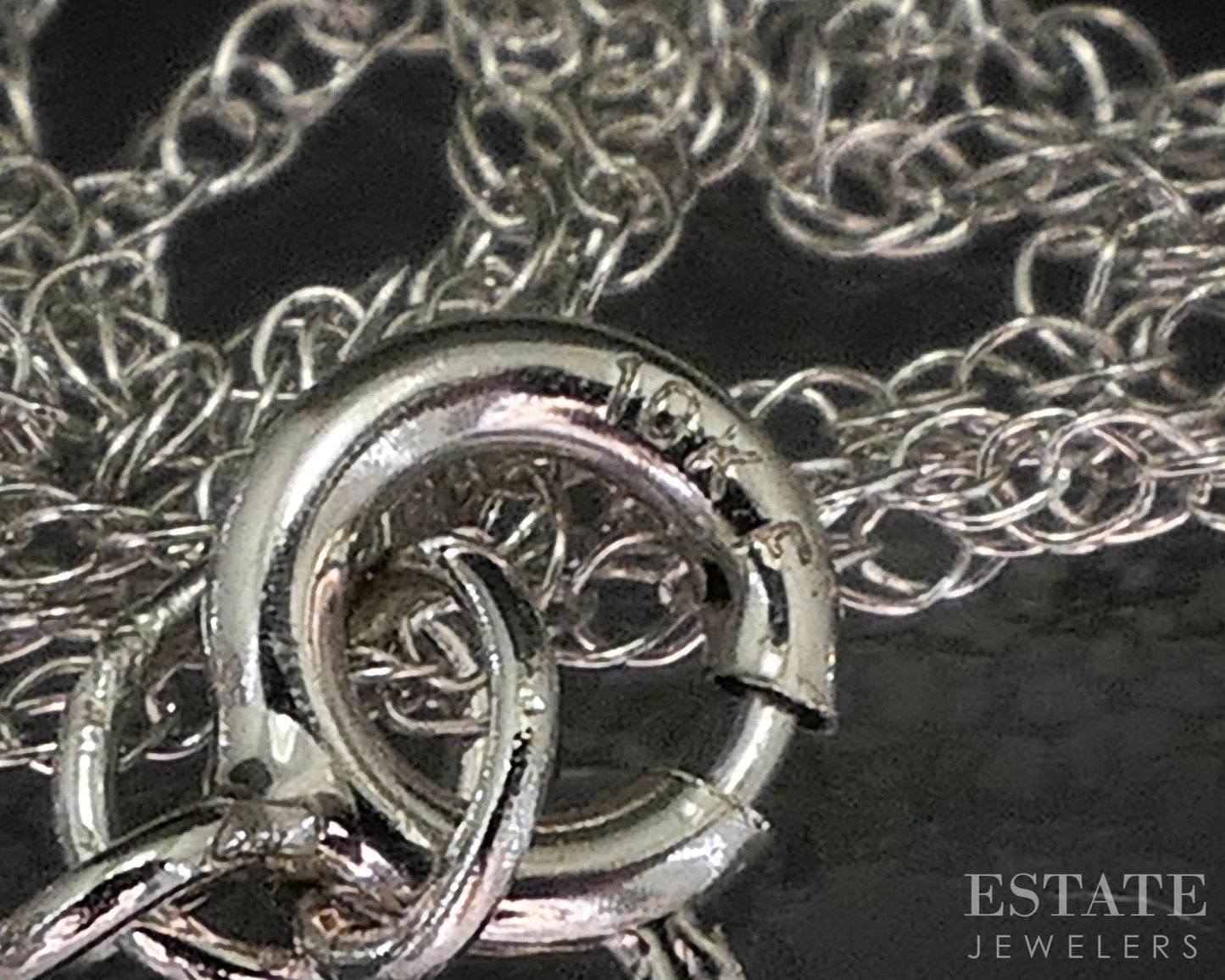 10k White Gold Lab Created .17ctw Diamond Bow Ladies Necklace 0.7g 18"L i19944