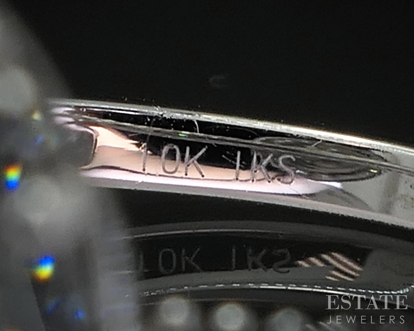 10k White Gold Oval Lab Created .88ctw Diamond Cluster Wedding Set 4.8g i19986b