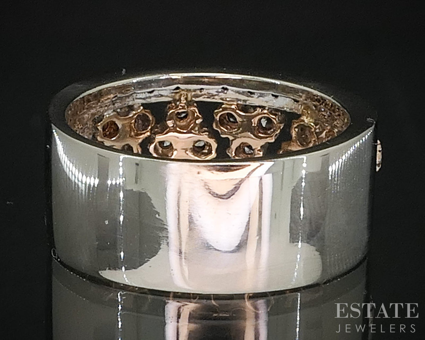 14k Rose & White Gold Natural .20ctw Diamond Ladies Band 8.4g i19961b