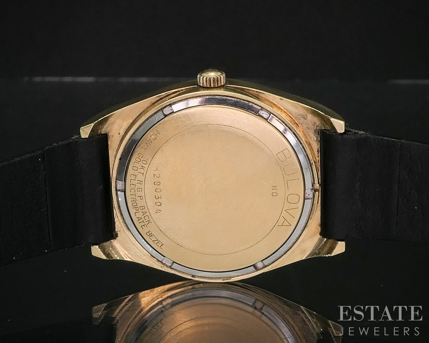 Vintage 1970 Bulova Seaking Whale Black Crosshair Dial Mens Watch i20006
