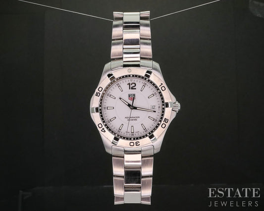 Tag Heuer Aquaracer Date WAF1111 White Dial Stainless Mens Watch i20003