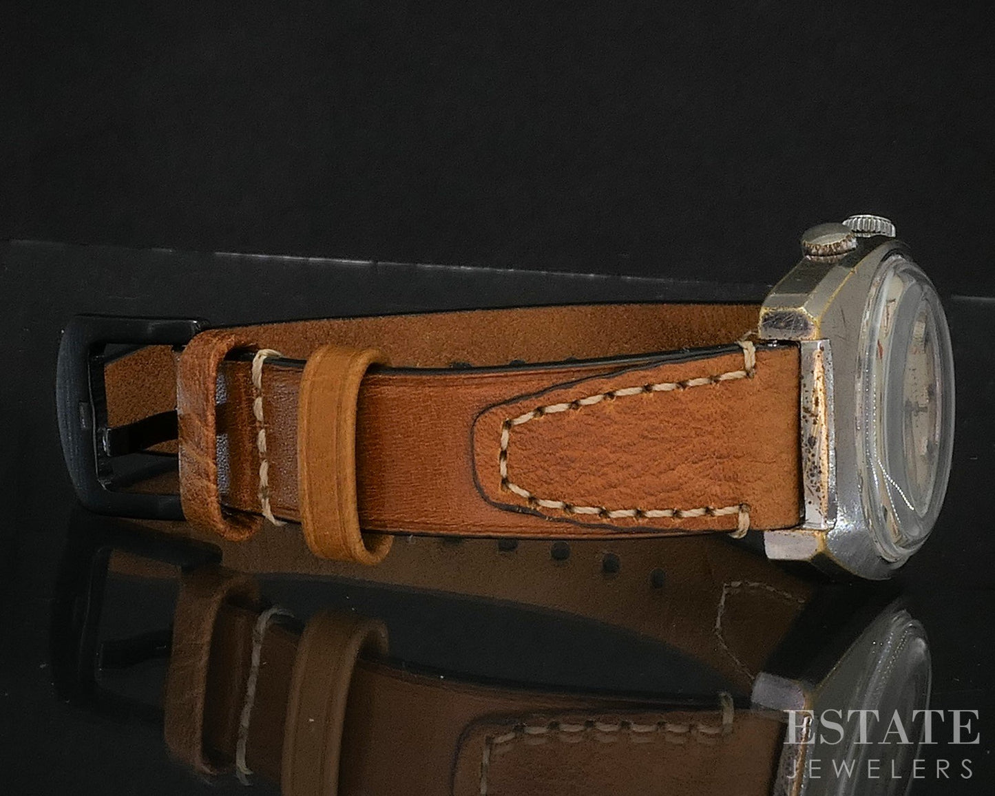Vintage Glycine Alarm Date 396.134 Stainless Mens Watch i20001