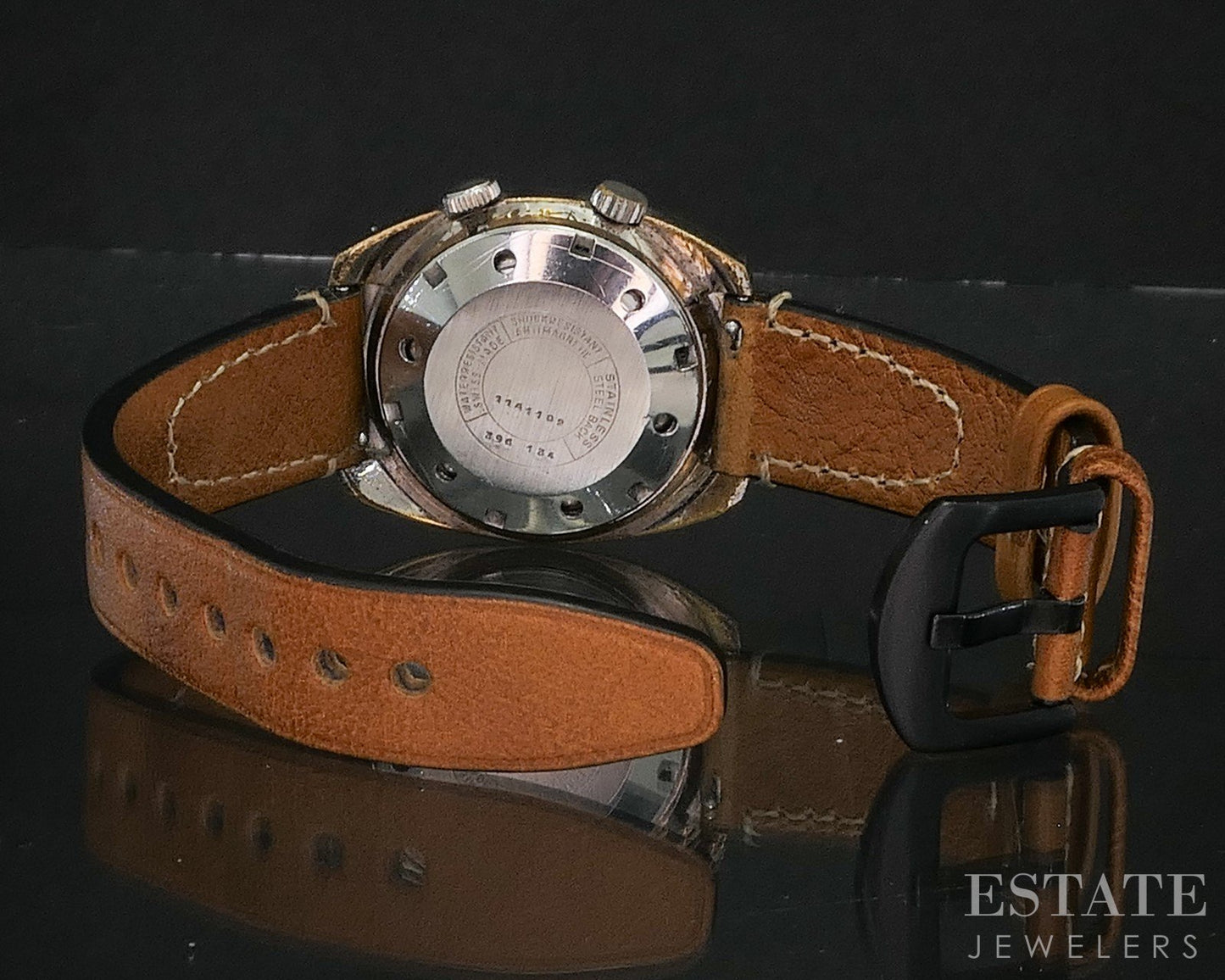 Vintage Glycine Alarm Date 396.134 Stainless Mens Watch i20001