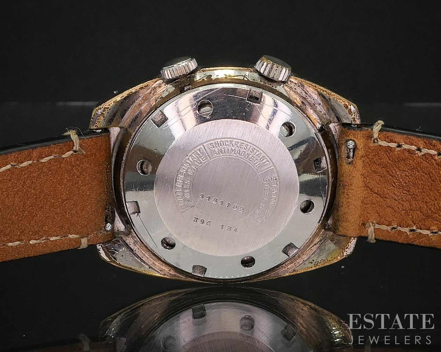 Vintage Glycine Alarm Date 396.134 Stainless Mens Watch i20001