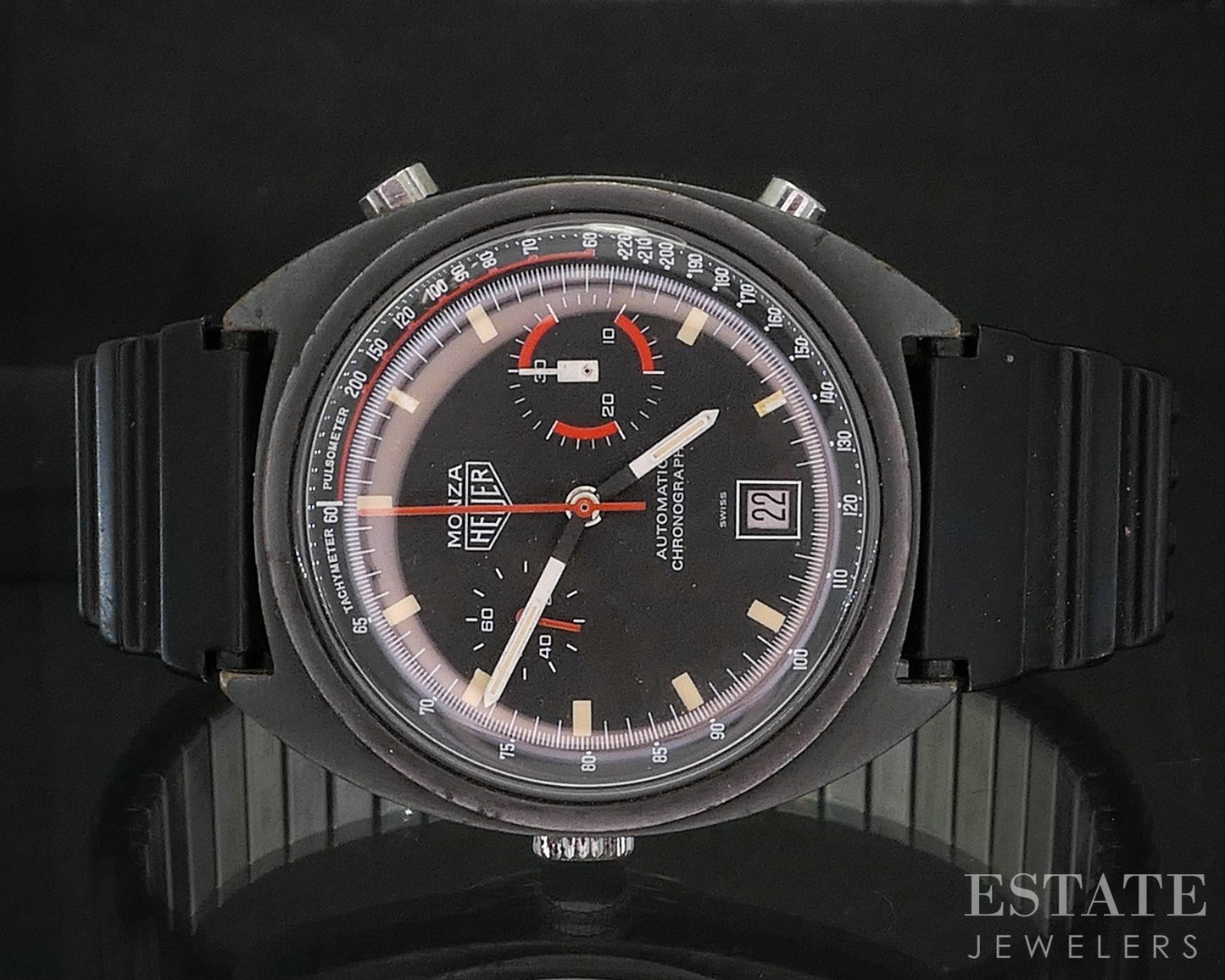 Vintage Heuer Monza Chronograph 150.501 Black PVD Mens Racing Watch i20007