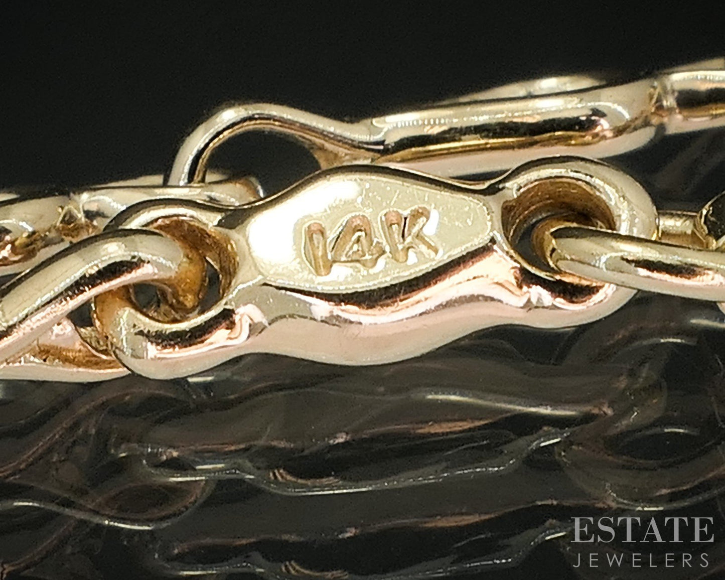 14k Yellow Gold Fancy Chain Link Ladies Bracelet 5.6g 8"L i19973b