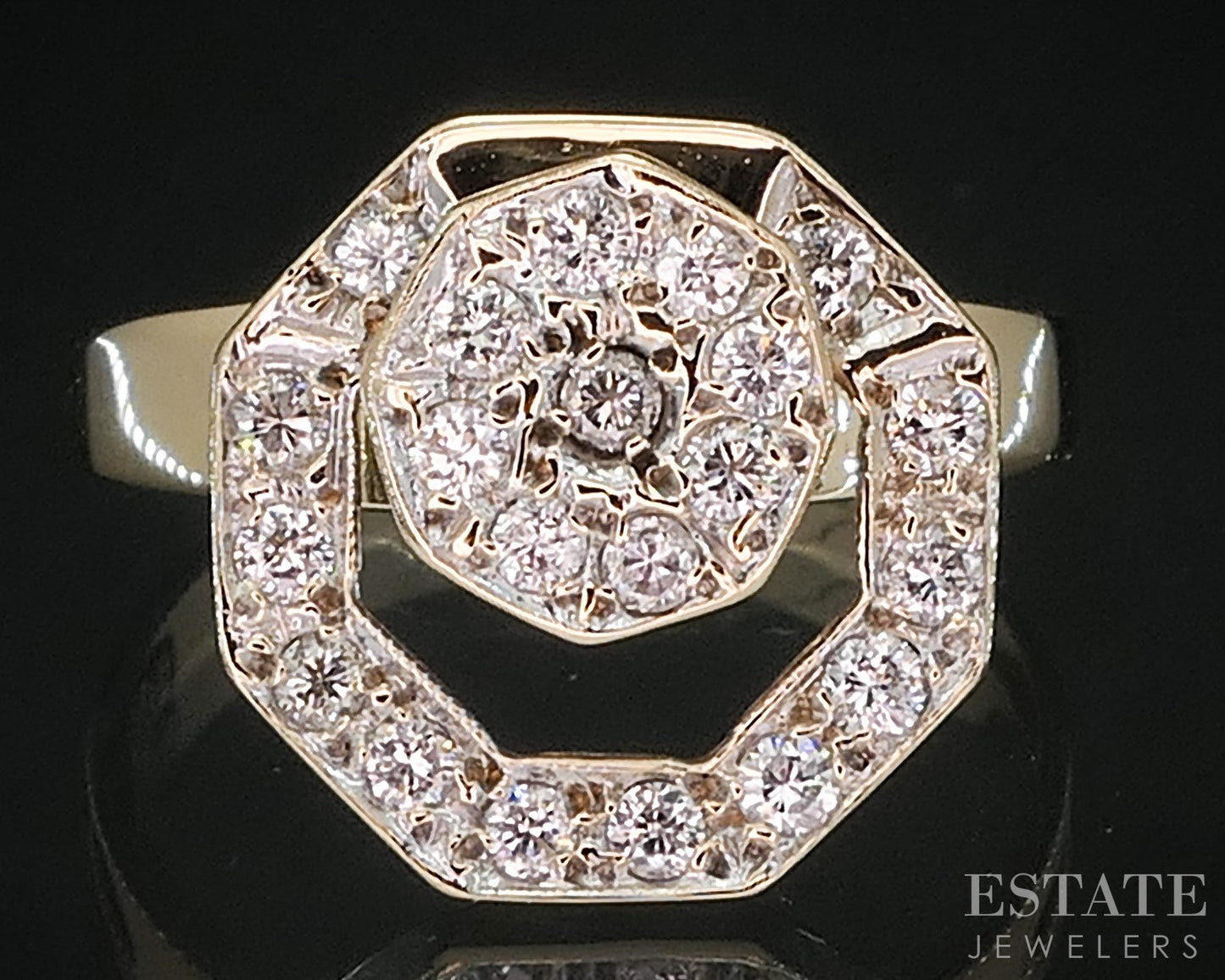 Vintage 14k Yellow Gold Natural Diamond Ladies Spinner Ring 4.0g i19966b
