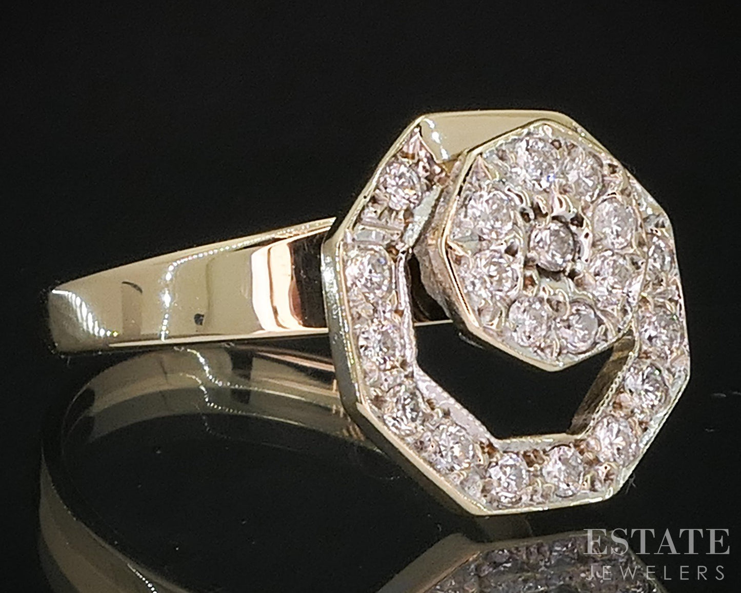 Vintage 14k Yellow Gold Natural Diamond Ladies Spinner Ring 4.0g i19966b