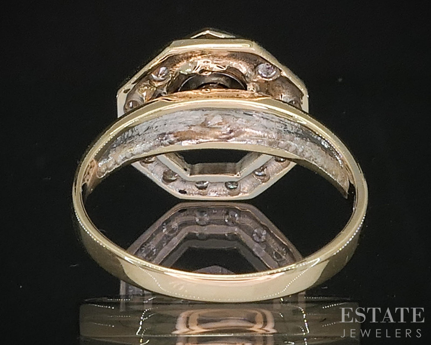 Vintage 14k Yellow Gold Natural Diamond Ladies Spinner Ring 4.0g i19966b
