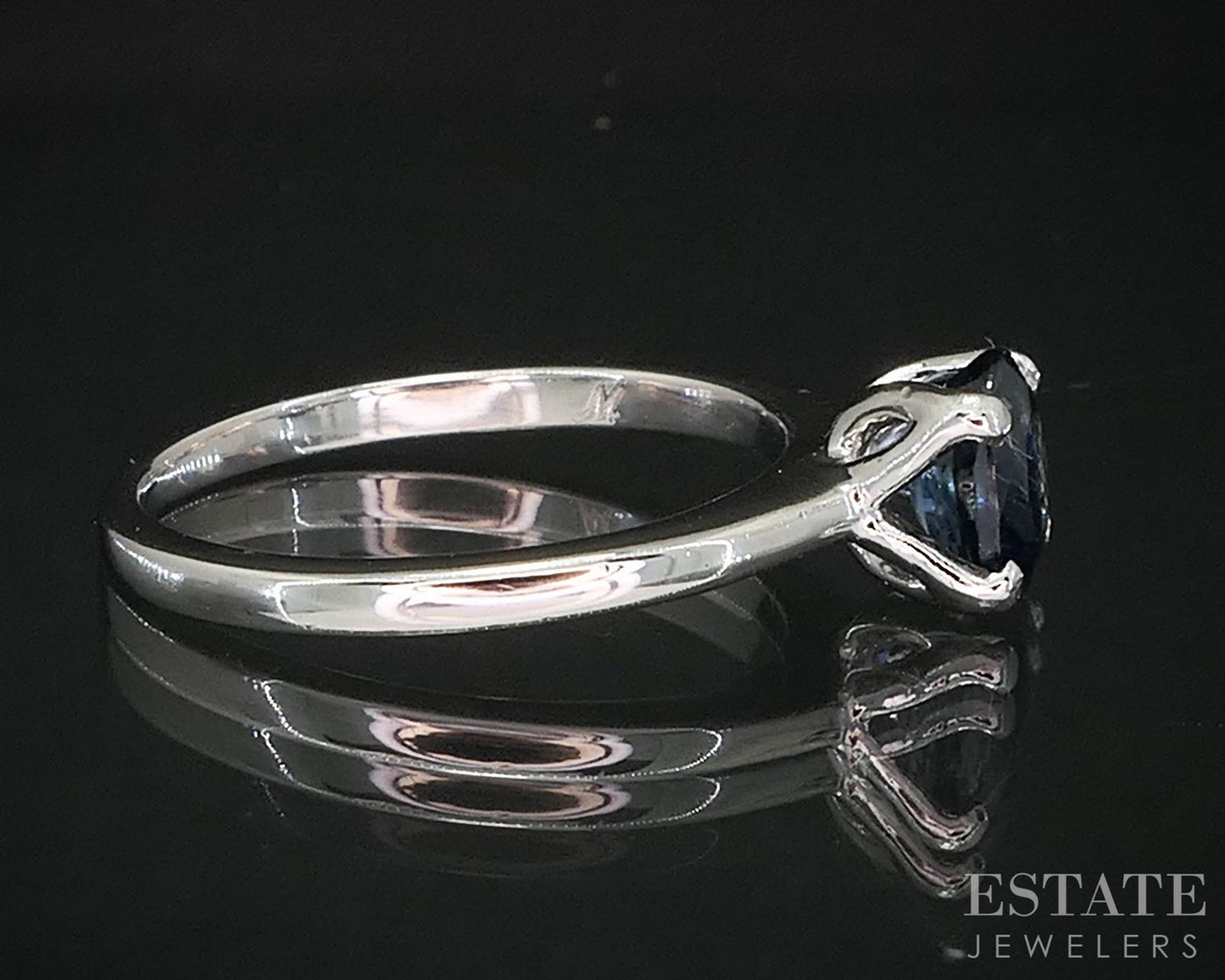 Platinum Oval Natural 1.11ct Blue Sapphire Solitaire Ring 4.8g i20017
