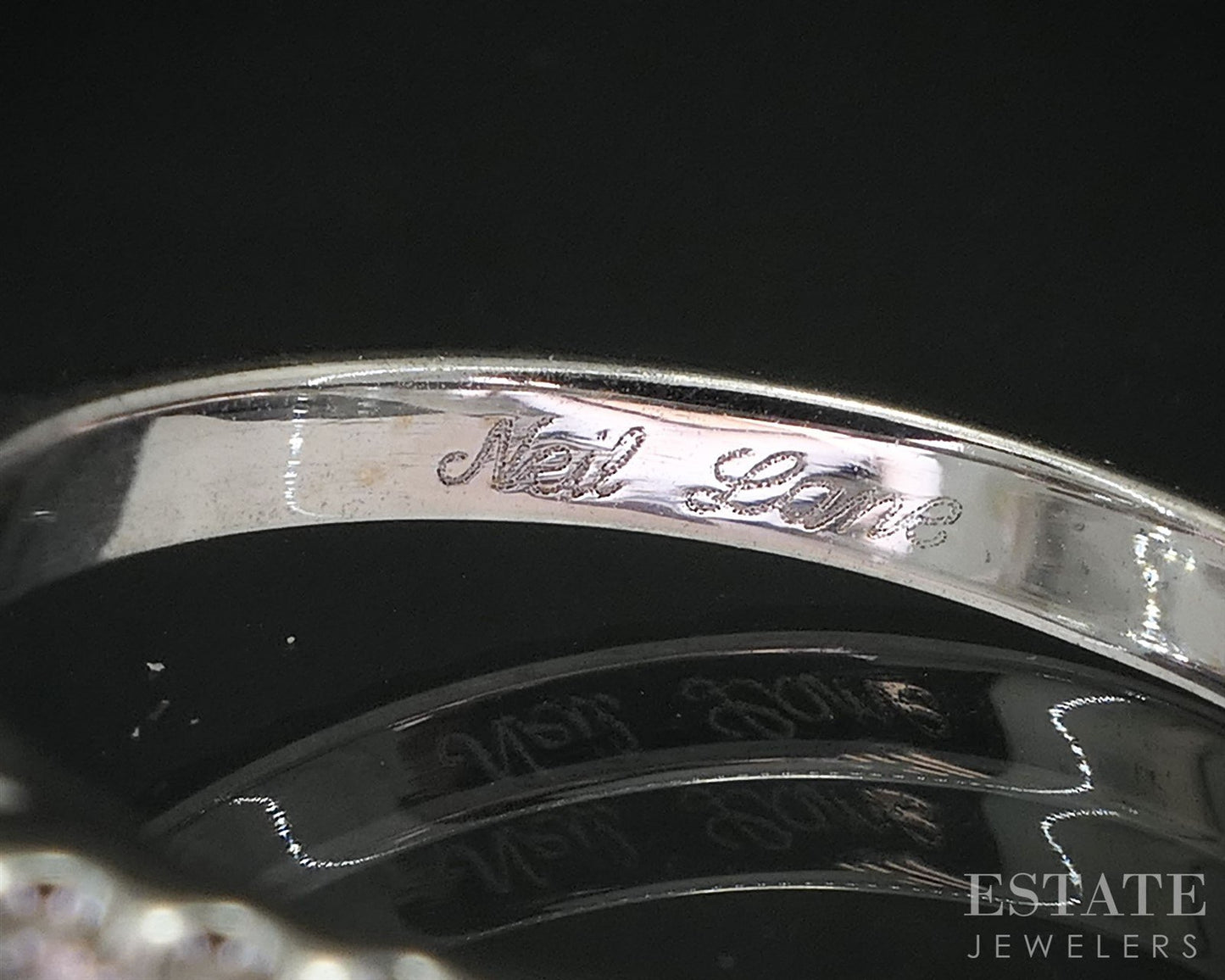 14k White Gold Round Natural .94ctw Diamond Neil Lane Engagement Ring 4g i19957