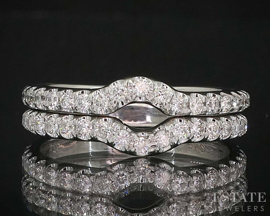 14k White Gold Natural .25ctw Diamond Neil Lane Wedding Band Set 4.2g i19958