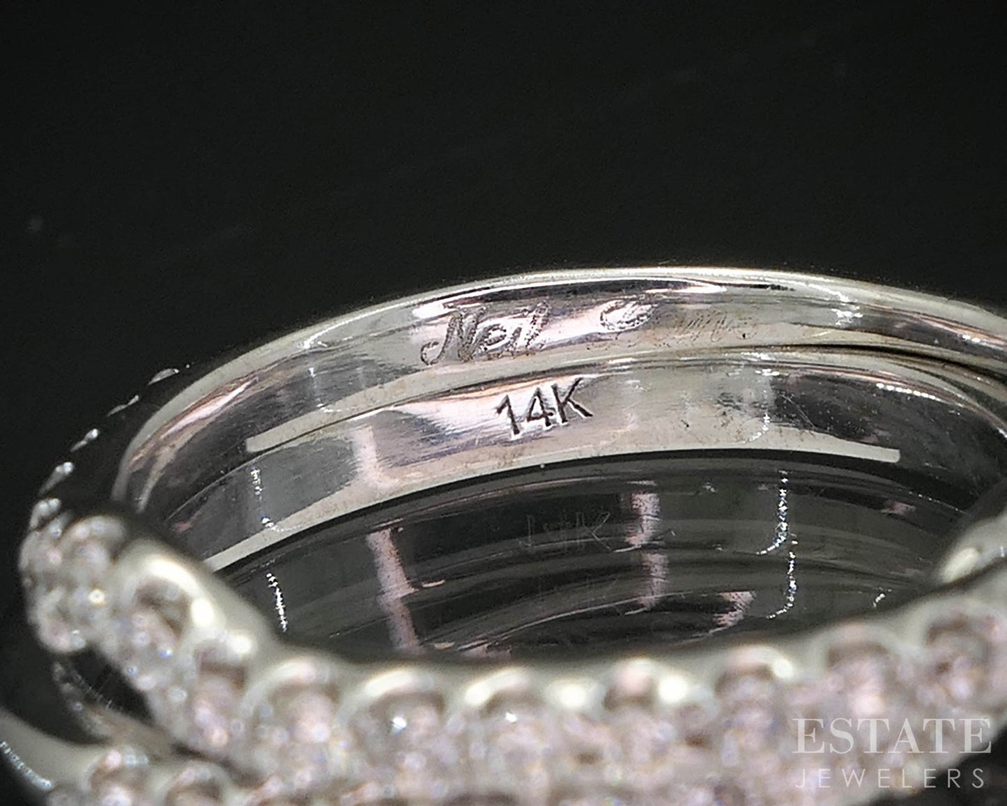 14k White Gold Natural .25ctw Diamond Neil Lane Wedding Band Set 4.2g i19958