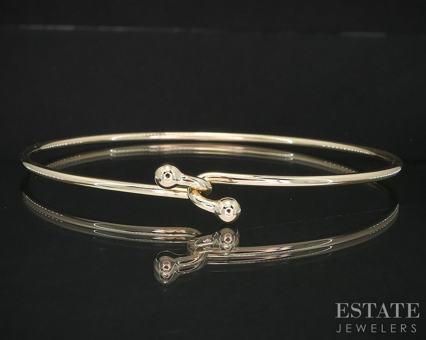 14k Yellow Gold Tiffany & Co. Hook and Eye Bangle Bracelet 7.6g i20013