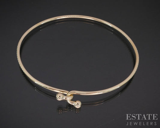 14k Yellow Gold Tiffany & Co. Hook and Eye Bangle Bracelet 7.6g i20013