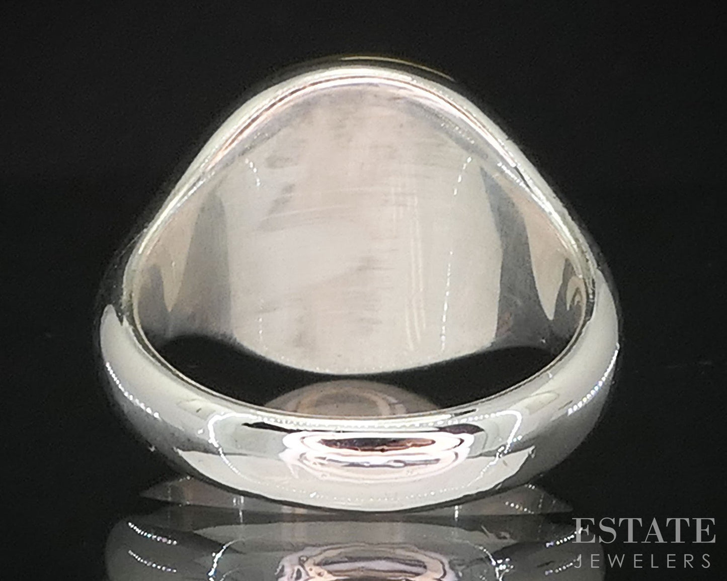 18k & Sterling Silver Tiffany & Co. 11mm Mother of Pearl Circle Ring 11g i19951