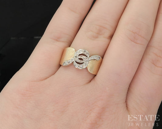 Vintage 14k Yellow Gold Single Cut Natural .10ctw Diamond Ladies Band 6g i20014