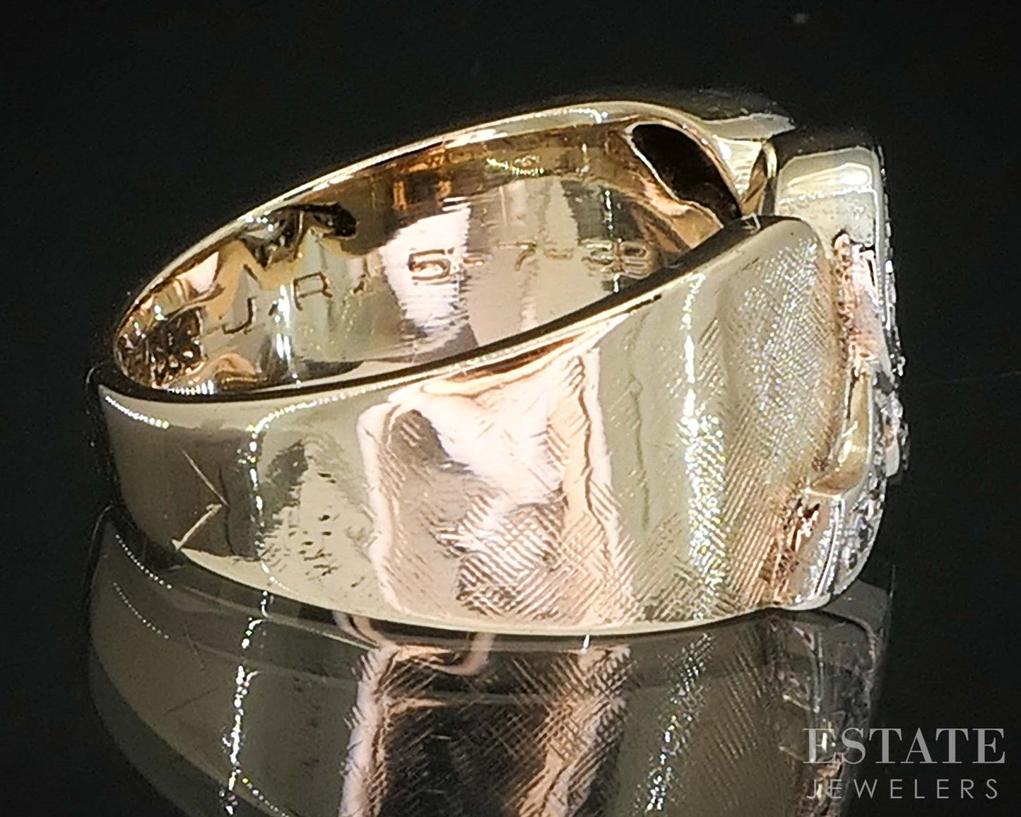 Vintage 14k Yellow Gold Single Cut Natural .10ctw Diamond Ladies Band 6g i20014