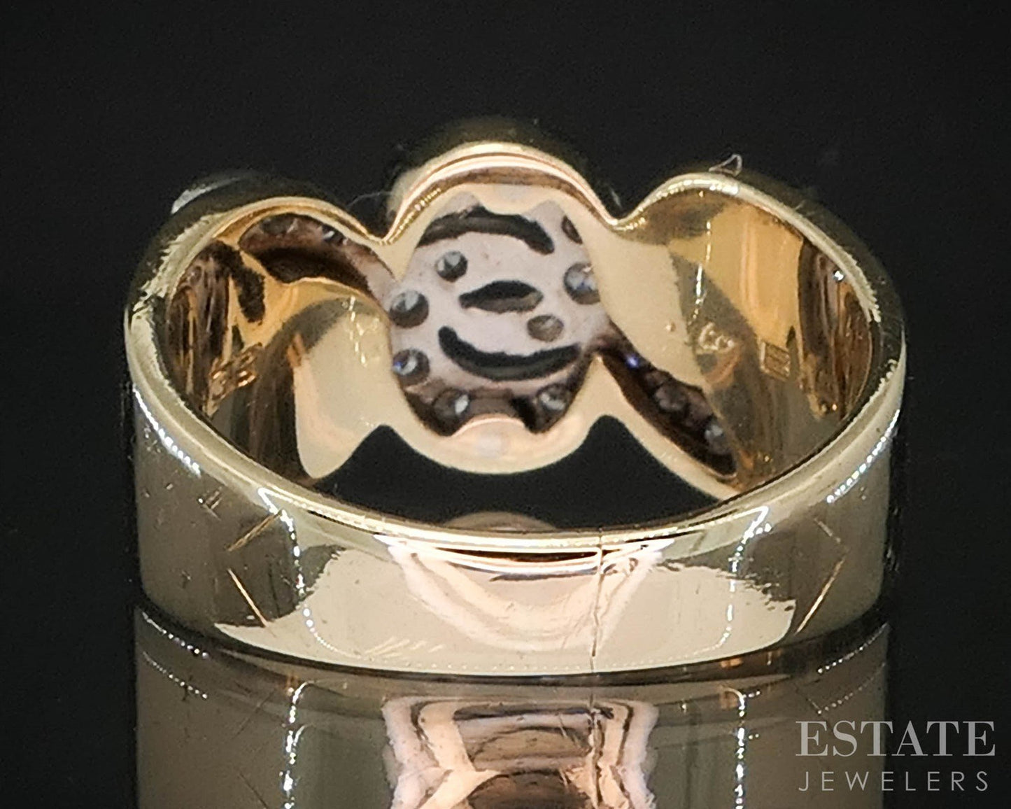 Vintage 14k Yellow Gold Single Cut Natural .10ctw Diamond Ladies Band 6g i20014