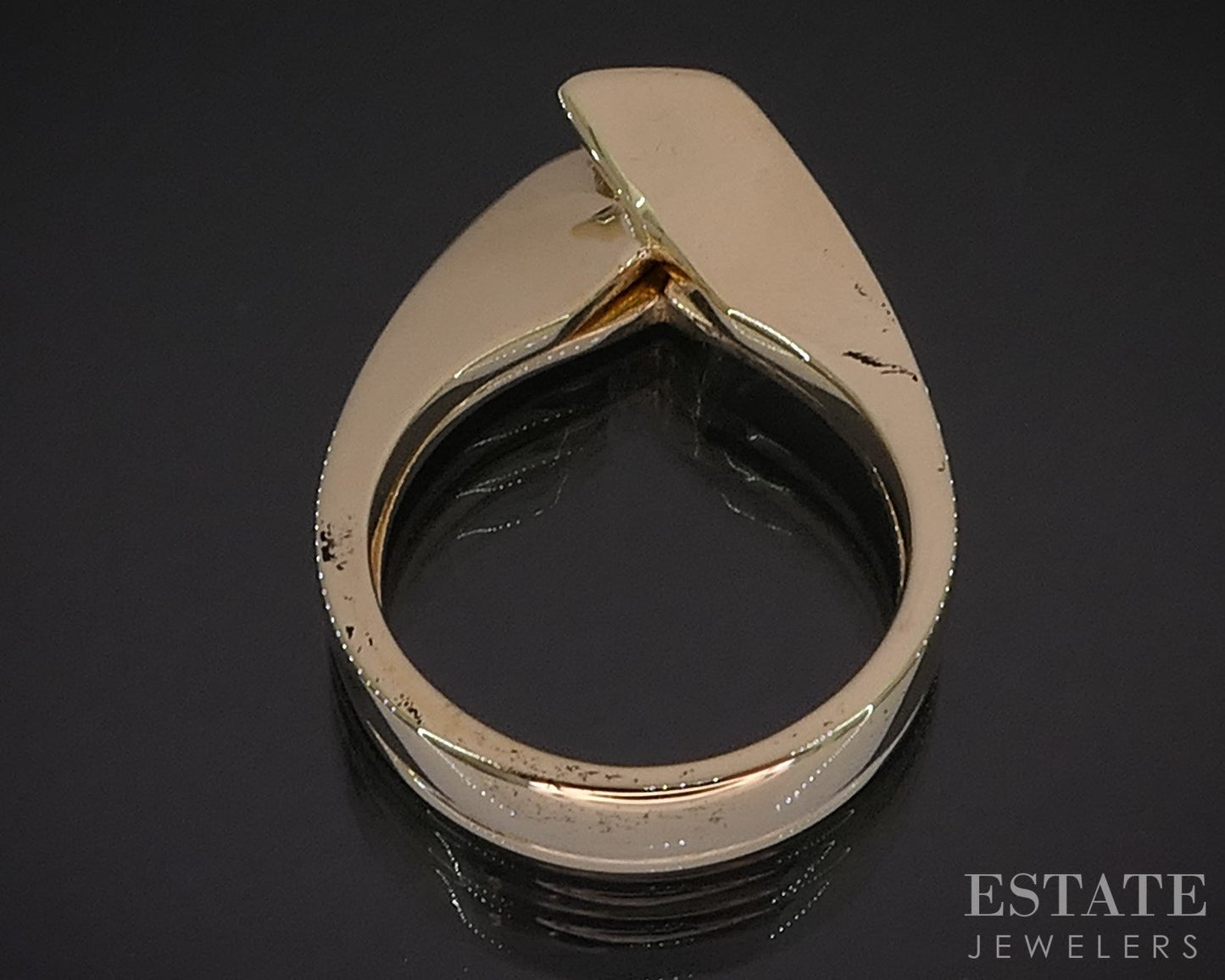 14k Yellow Gold Princess Natural .24ct Diamond Solitaire Bypass Ring 8.6g i20028