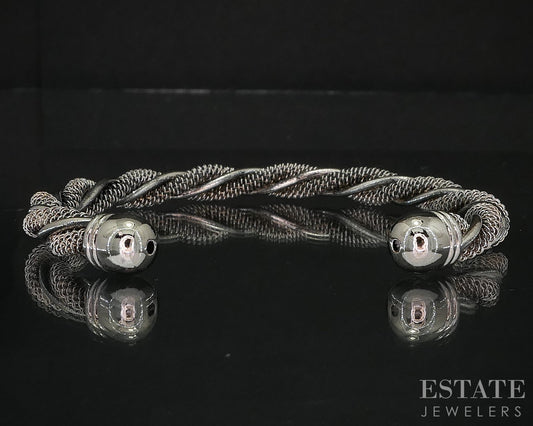Sterling Silver Tiffany & Co. Twisted Mesh Ladies Cuff Bracelet 17g i20035