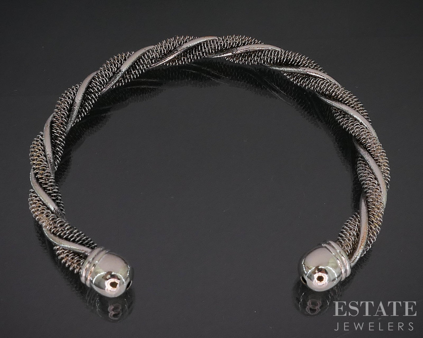 Sterling Silver Tiffany & Co. Twisted Mesh Ladies Cuff Bracelet 17g i20035