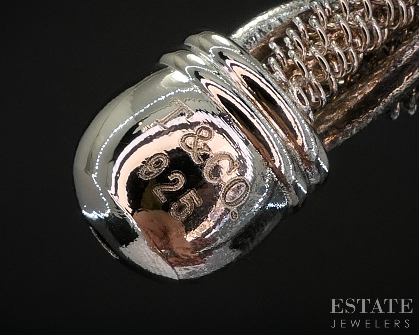 Sterling Silver Tiffany & Co. Twisted Mesh Ladies Cuff Bracelet 17g i20035