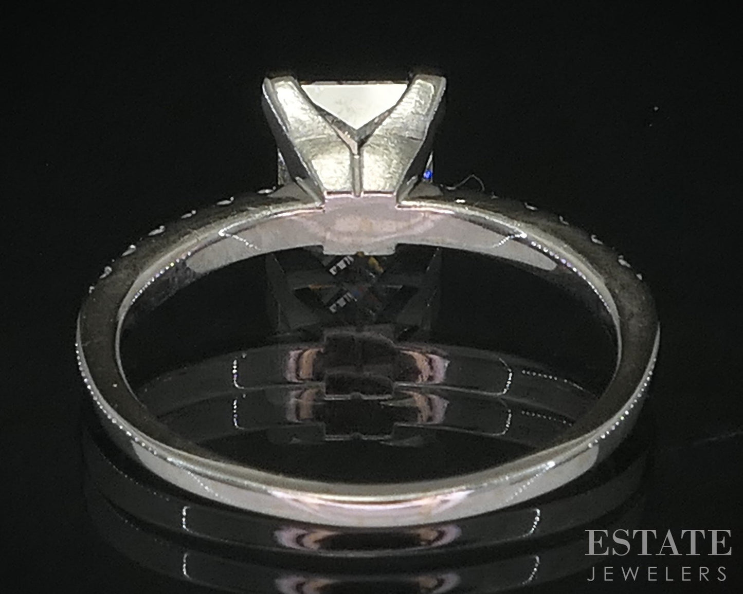 14k White Gold Princess GIA Natural 1.12ct Diamond Engagement Ring 2.1g i20031