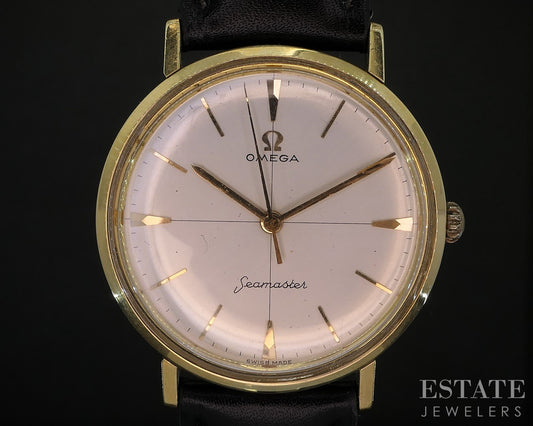 Vintage 1959 Omega Seamaster Gold Capped Cal. 520 Crosshair Mens Watch i20024