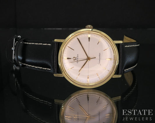 Vintage 1959 Omega Seamaster Gold Capped Cal. 520 Crosshair Mens Watch i20024