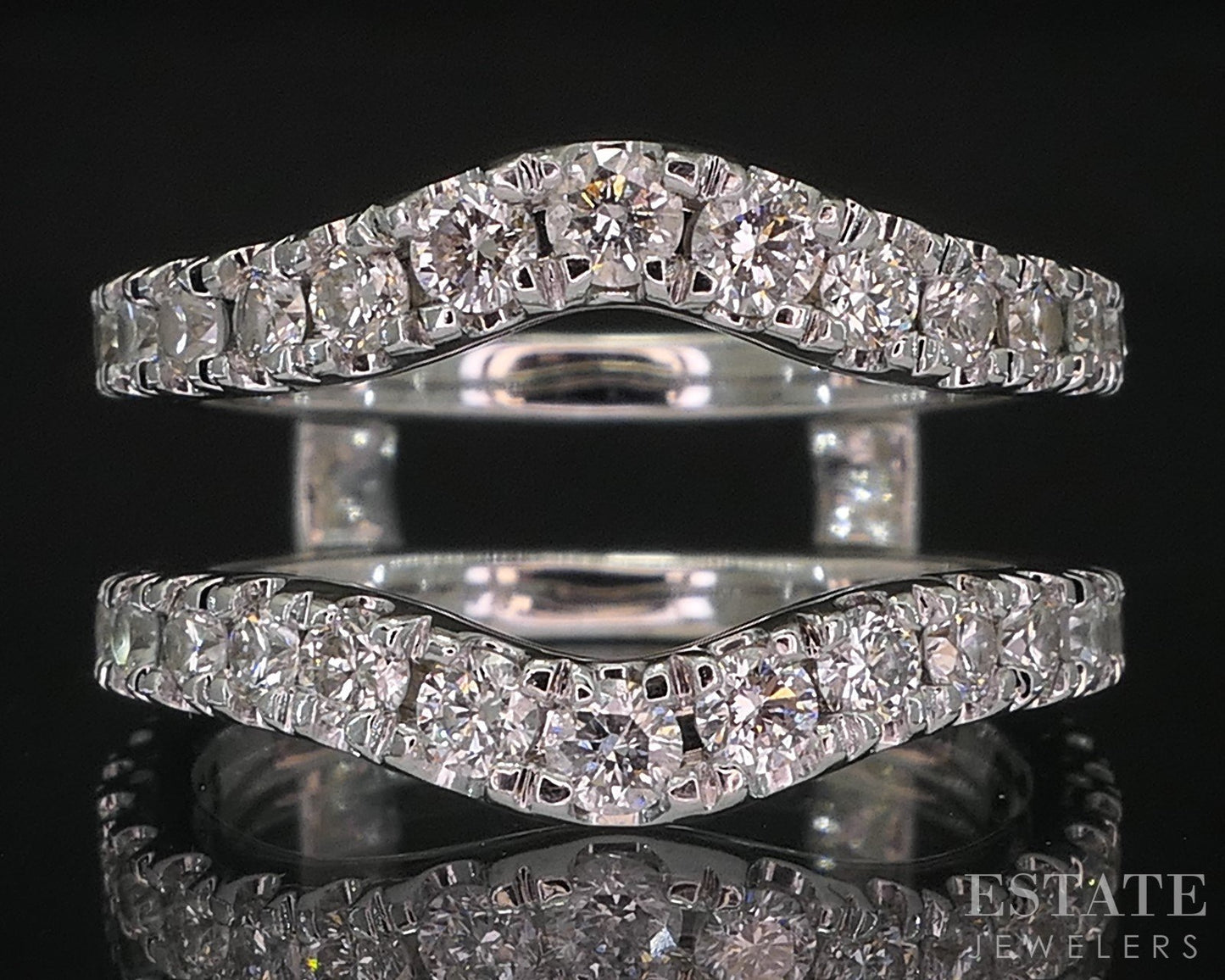 14k White Gold Tasha R. Natural 1ctw Diamond Ladies Wedding Jacket 6g i20033