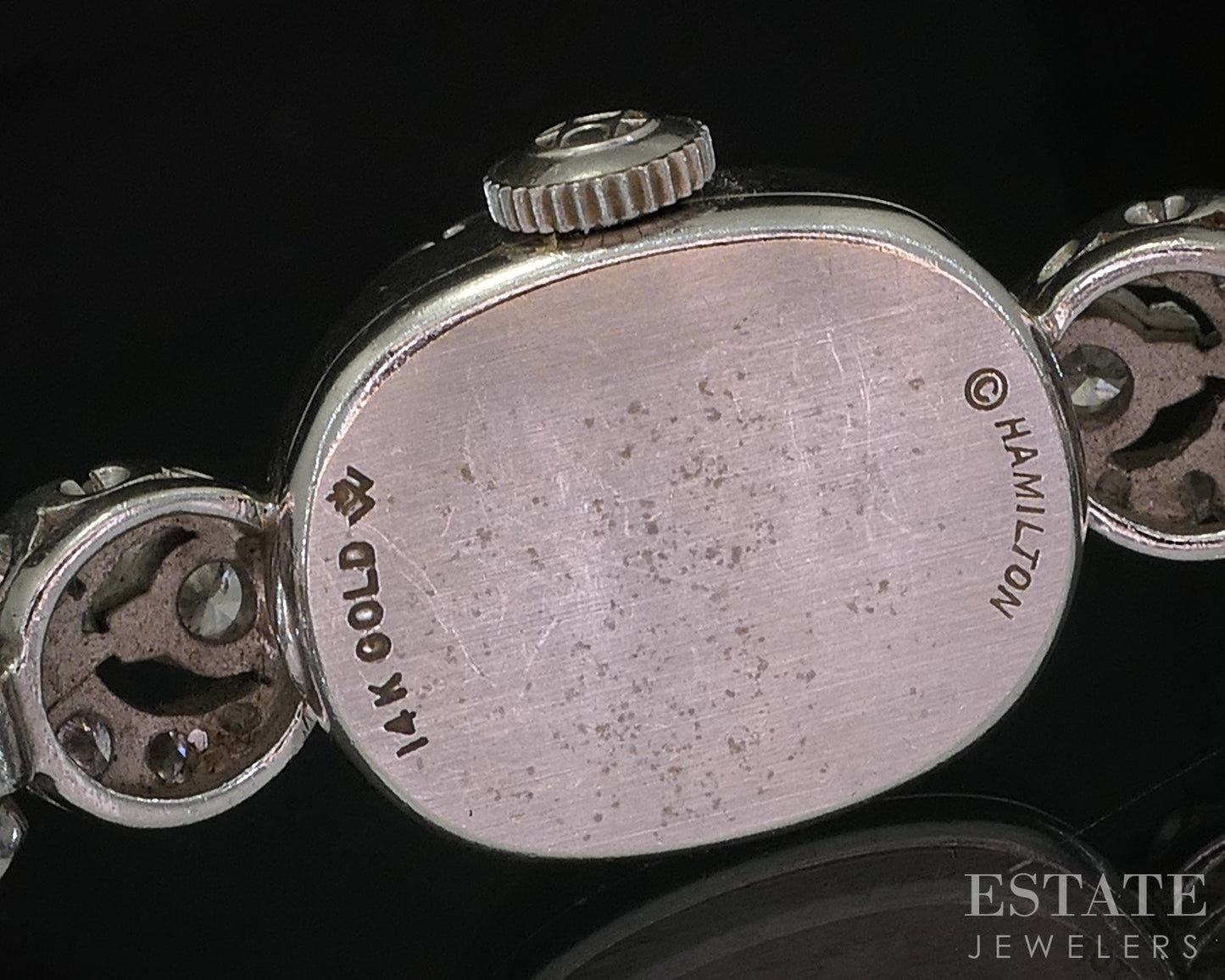 Antique 14k White Gold Natural 1ctw Diamond Hamilton 761 Ladies Watch 20g i20030