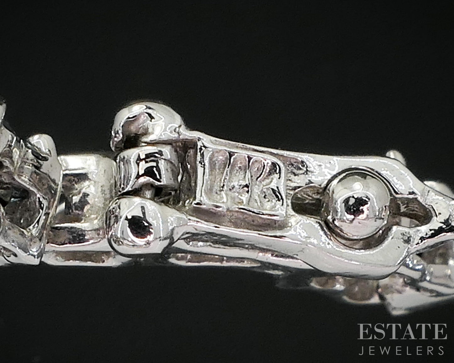 14k White Gold Natural .96ctw Blue & White Diamond Tennis Bracelet 8g i20049