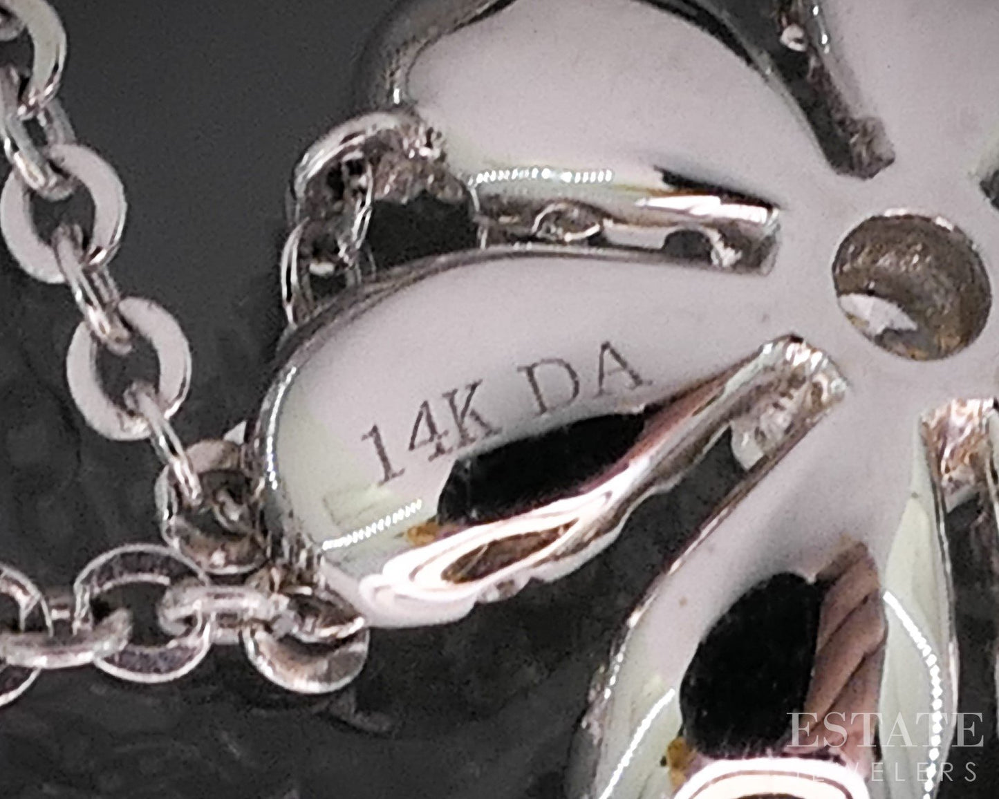 14k White Gold Natural .27ctw Diamond Flower Ladies Necklace 2.8g 18"L i20062