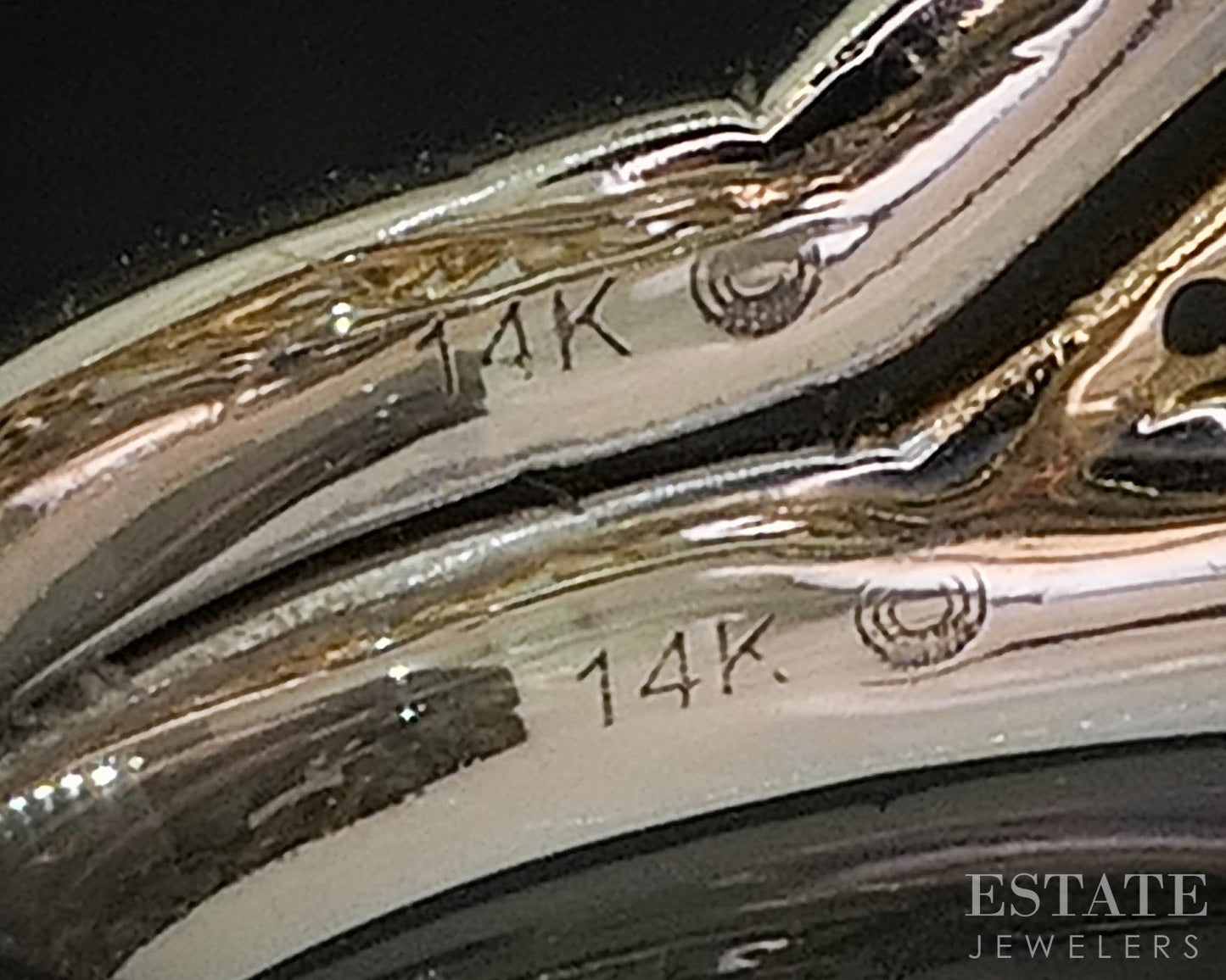 14k Two Tone Gold Disney Cinderella Natural .71ctw Diamond Wedding Set 9g i20092
