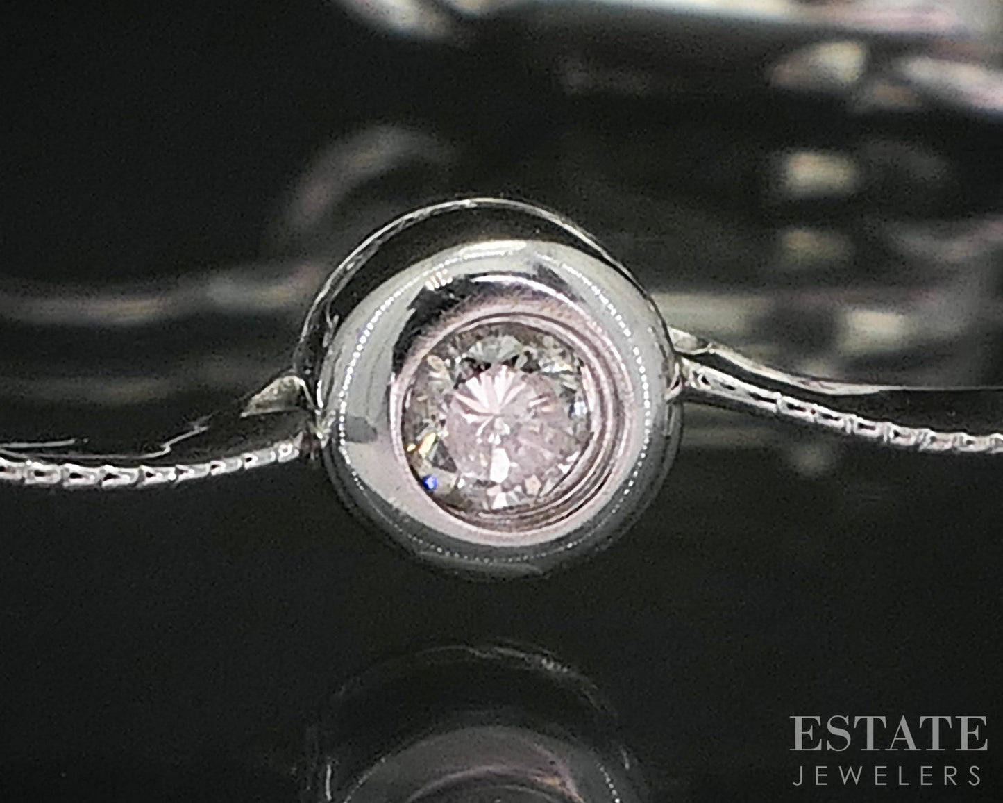 14k White Gold Natural Diamond Floral Vine Tennis Bracelet 5.4g 7.5"L i20097b