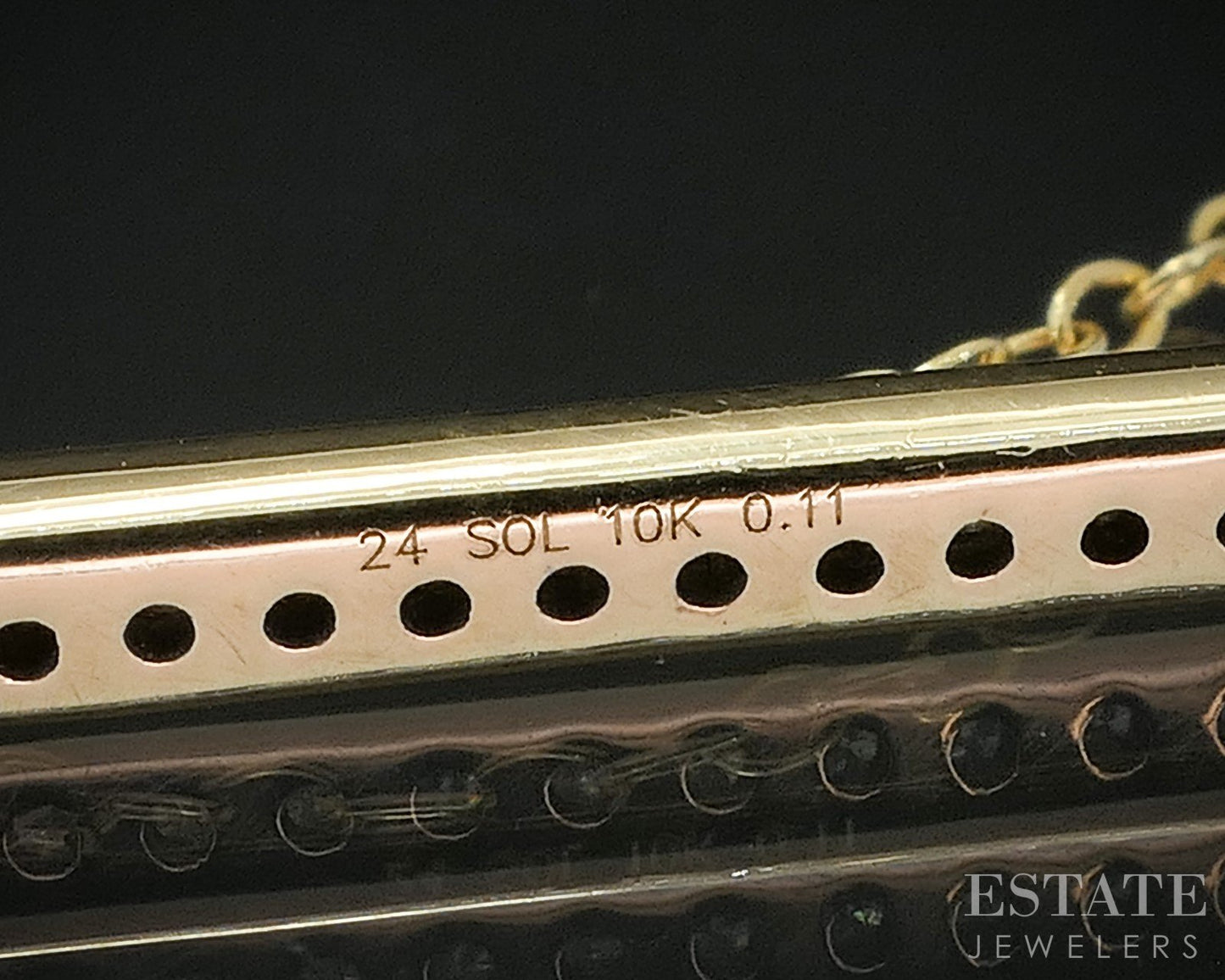 10k Yellow Gold Natural .11ctw Diamond Bar Ladies Necklace 1.9g 19"L i20109b
